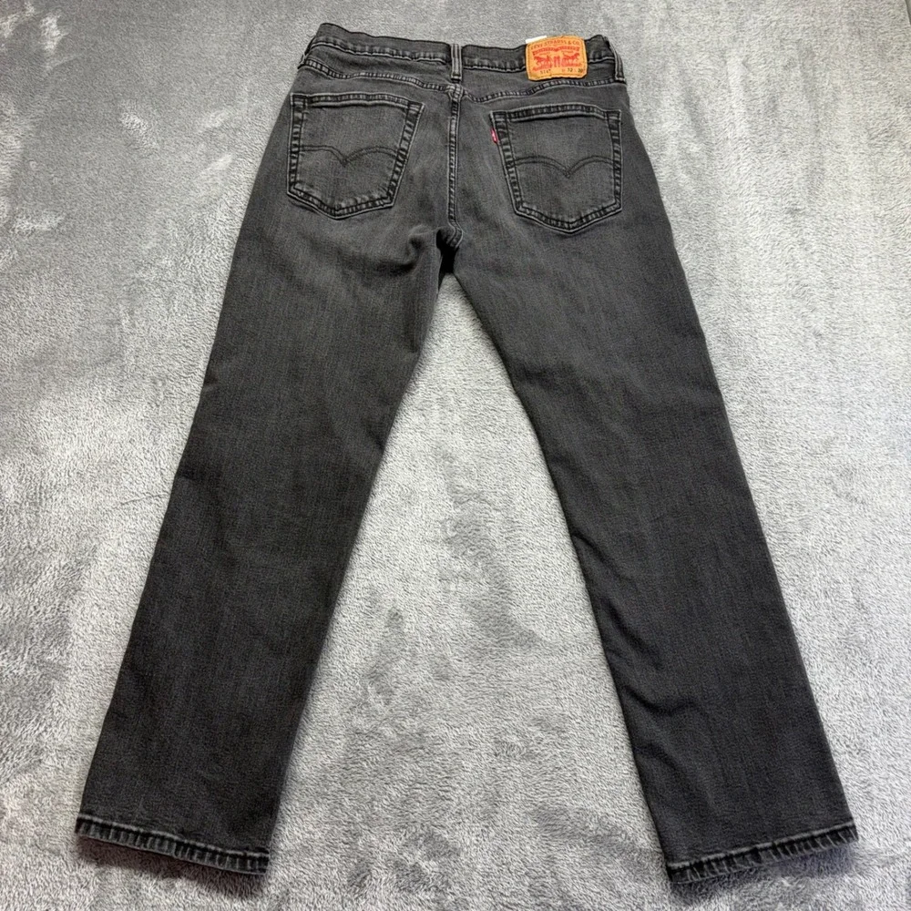 Levi's 514 Straight Fit Jeans Mens 32x30 Black Good Stretch Denim Zip Fly
